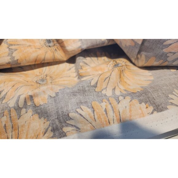 Material Cotton Yellow Flowers Brown background 4 yards TE-33 Bliss Annabella T - Picture 2 of 6